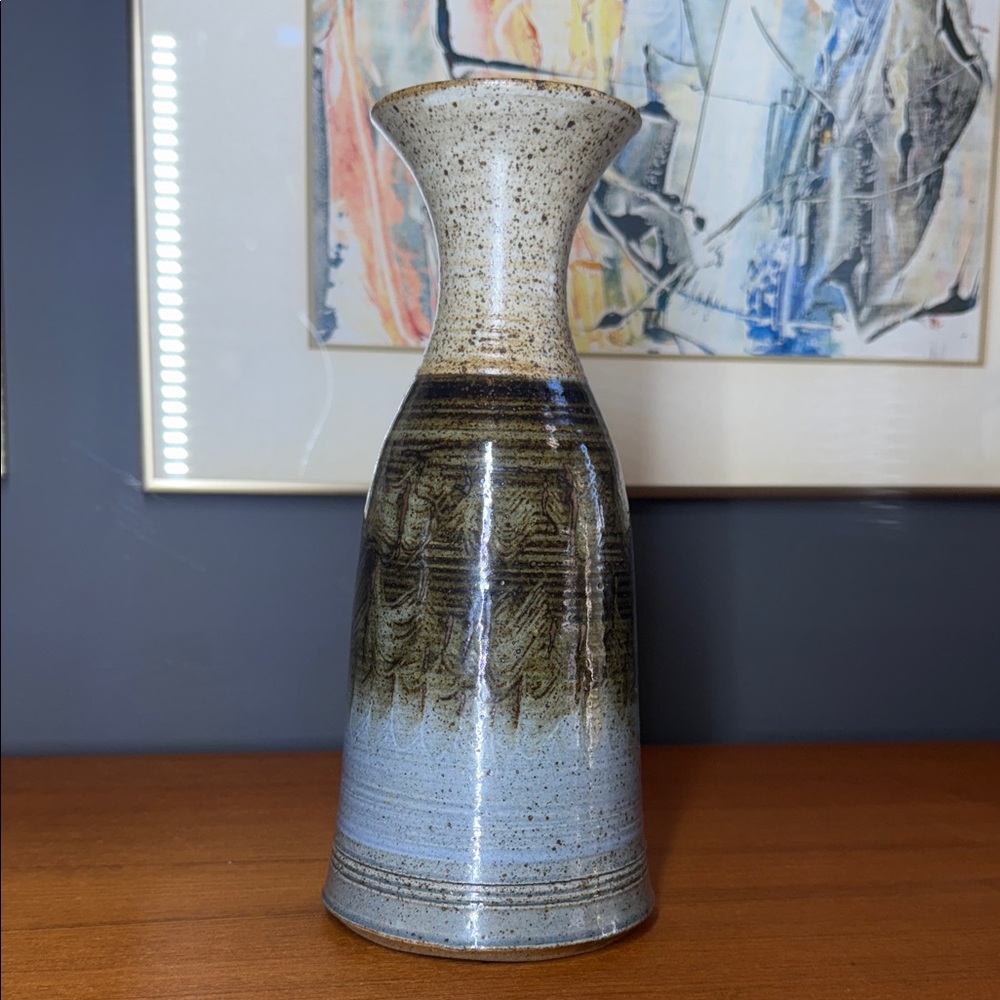 Handcrafted Ceramic Vase with Earthy Tones pottery, studio, signed by artist